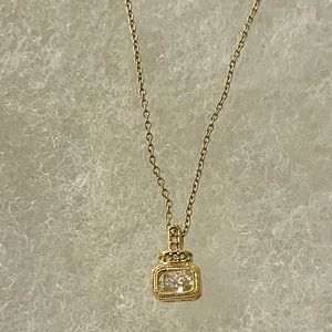 Beautiful Gold Tone Mini Perfume Bottle w Stones